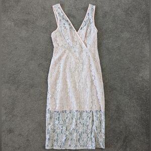 BCBGeneration Women's Lace Cocktail Dress, Size 12, Pale Pink and Blue NEW